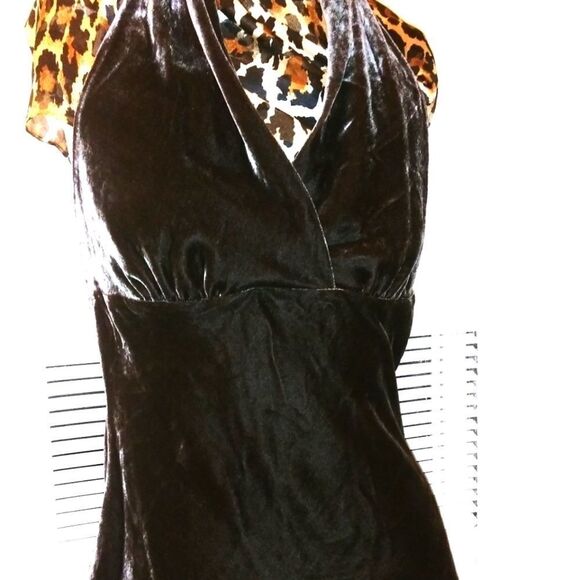 Express Brown Velvet halter top - Picture 1 of 7